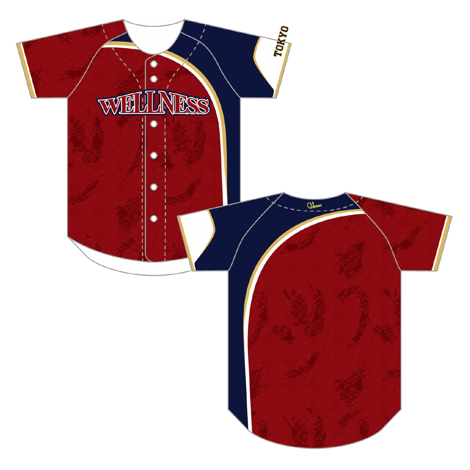 【記入あり】ウェルネス オリジナルベースボールシャツ