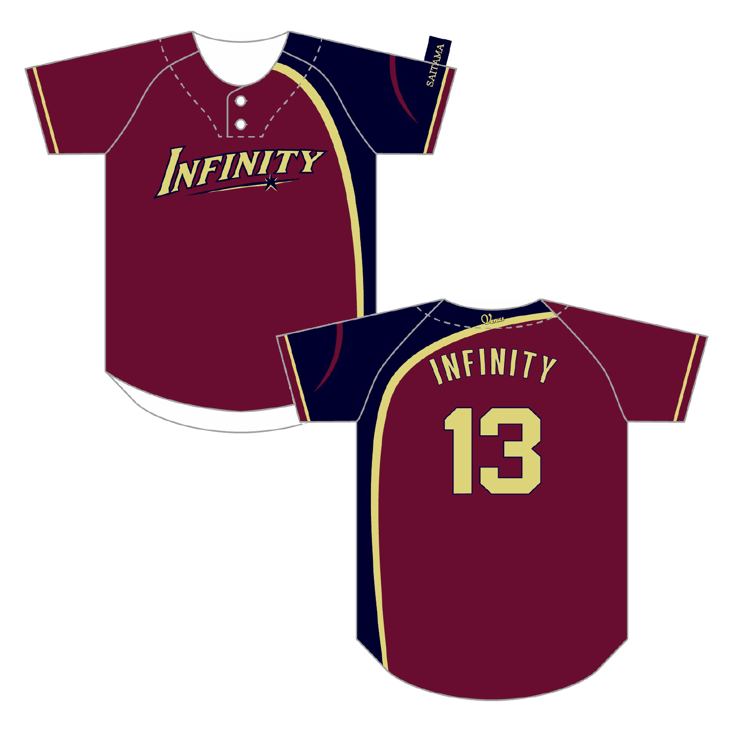 【記入あり】INFINITY オリジナルベースボールシャツ